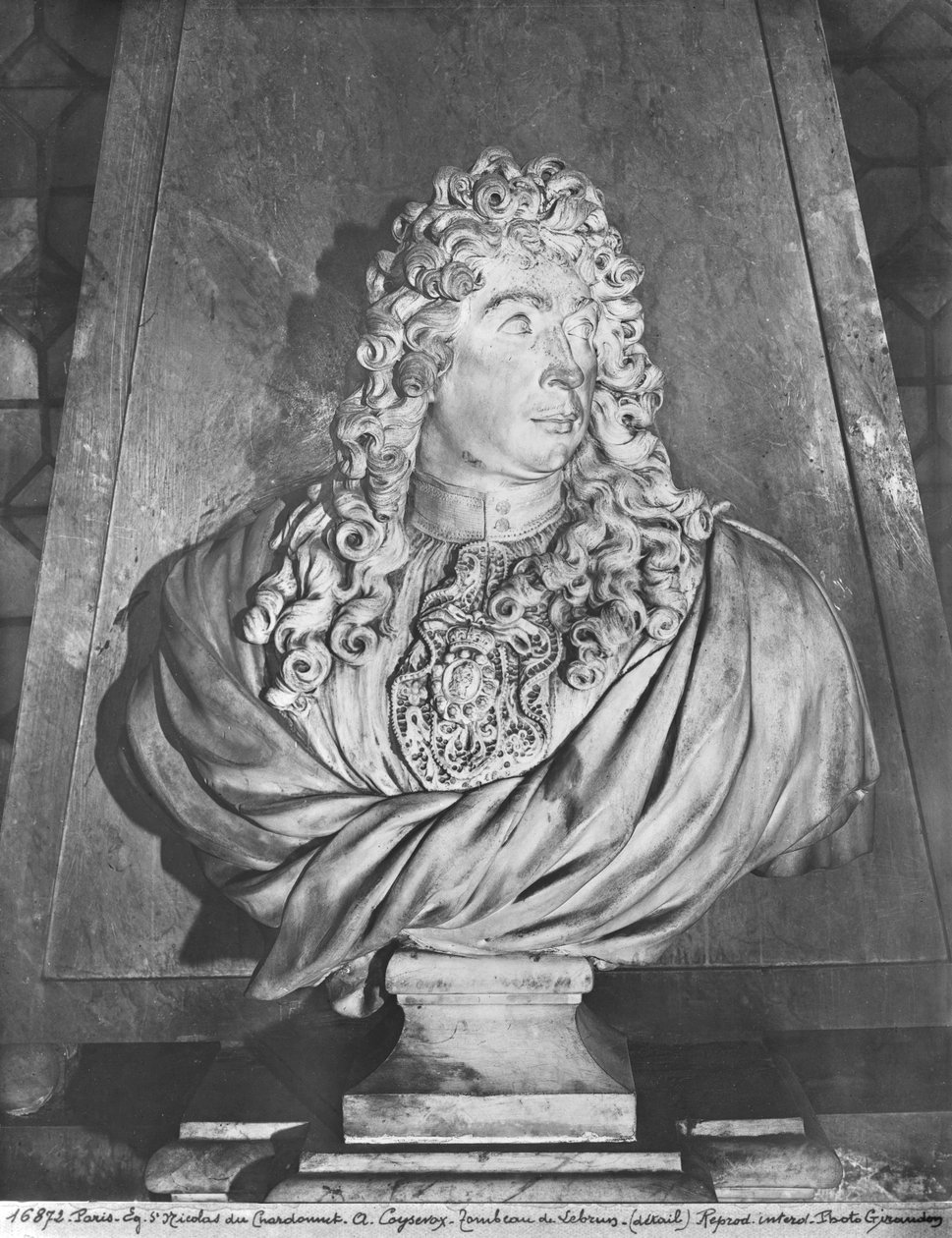 Graf van Charles Le Brun en zijn vrouw, Suzanne Butay, detail van Charles Le Brun, 1692 door Antoine Coysevox