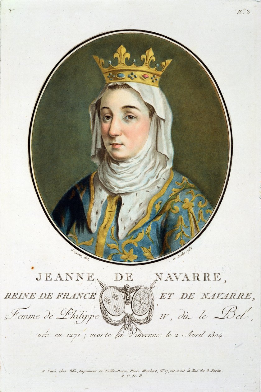 Portret van Jeanne de Navarre (1271-1304), 1788 door Antoine Louis Francois Sergent Marceau