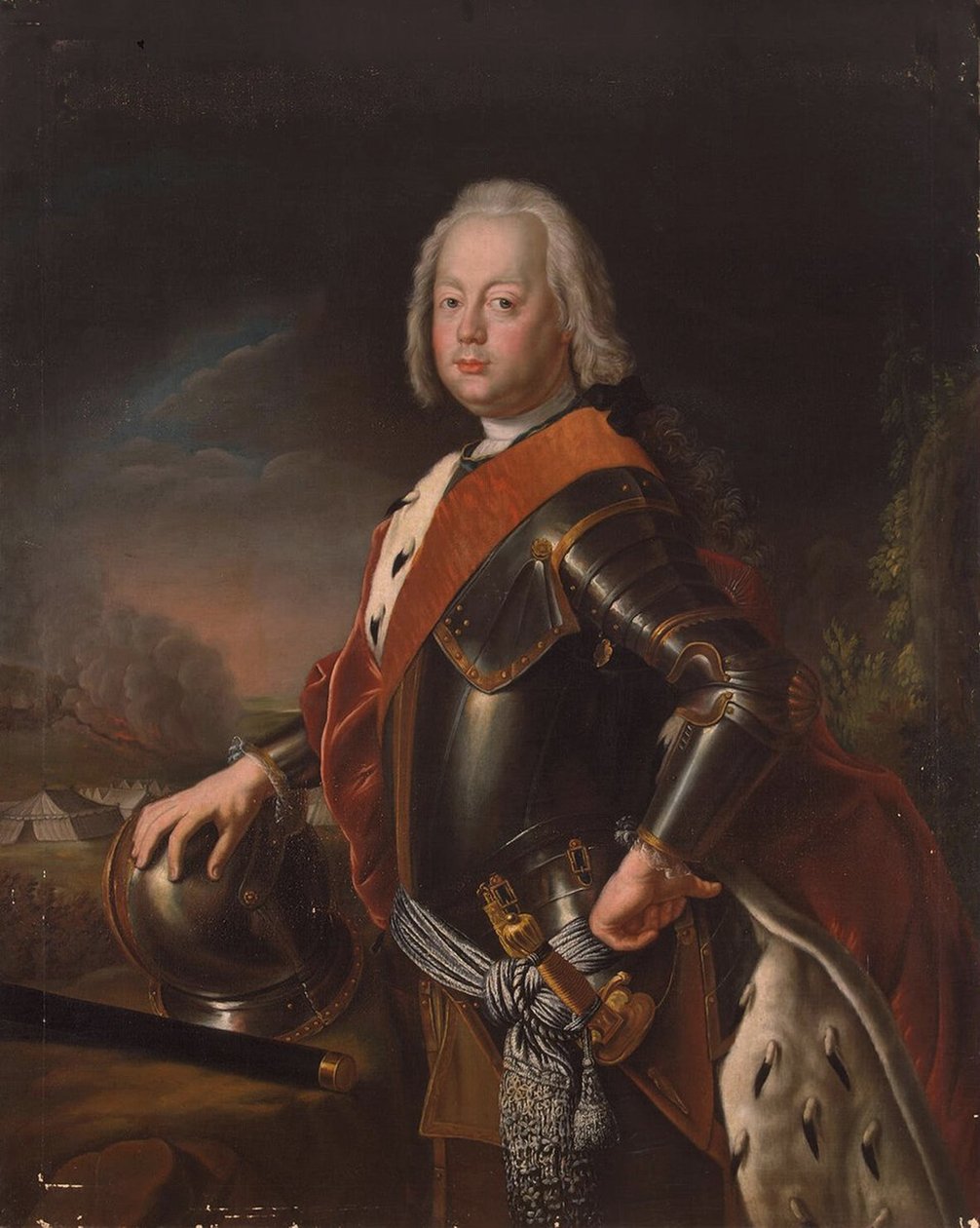 Portret van Christian August, Prins van Anhalt-Zerbst, 1725 door Antoine Pesne