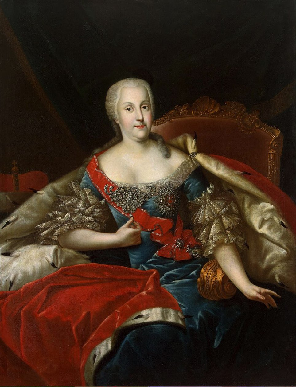 Portret van Johanna-Elizabeth, keurvorstin van Anhalt-Zerbst, ca. 1746 door Antoine Pesne