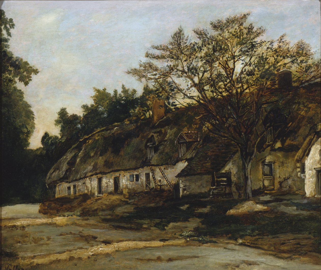 Strohuisje door Antoine Vollon