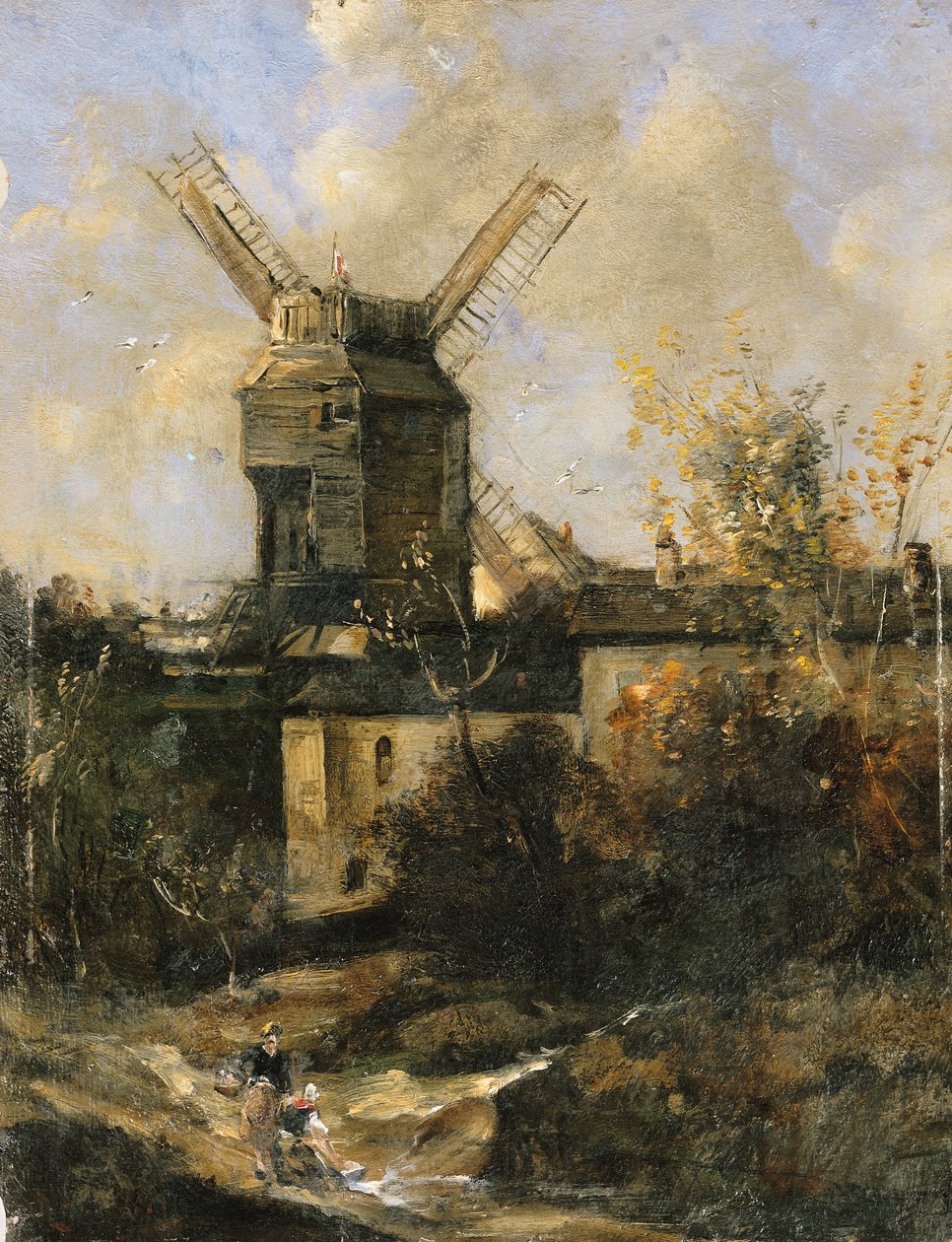 De Moulin de la Galette, Montmartre, 1861 door Antoine Vollon