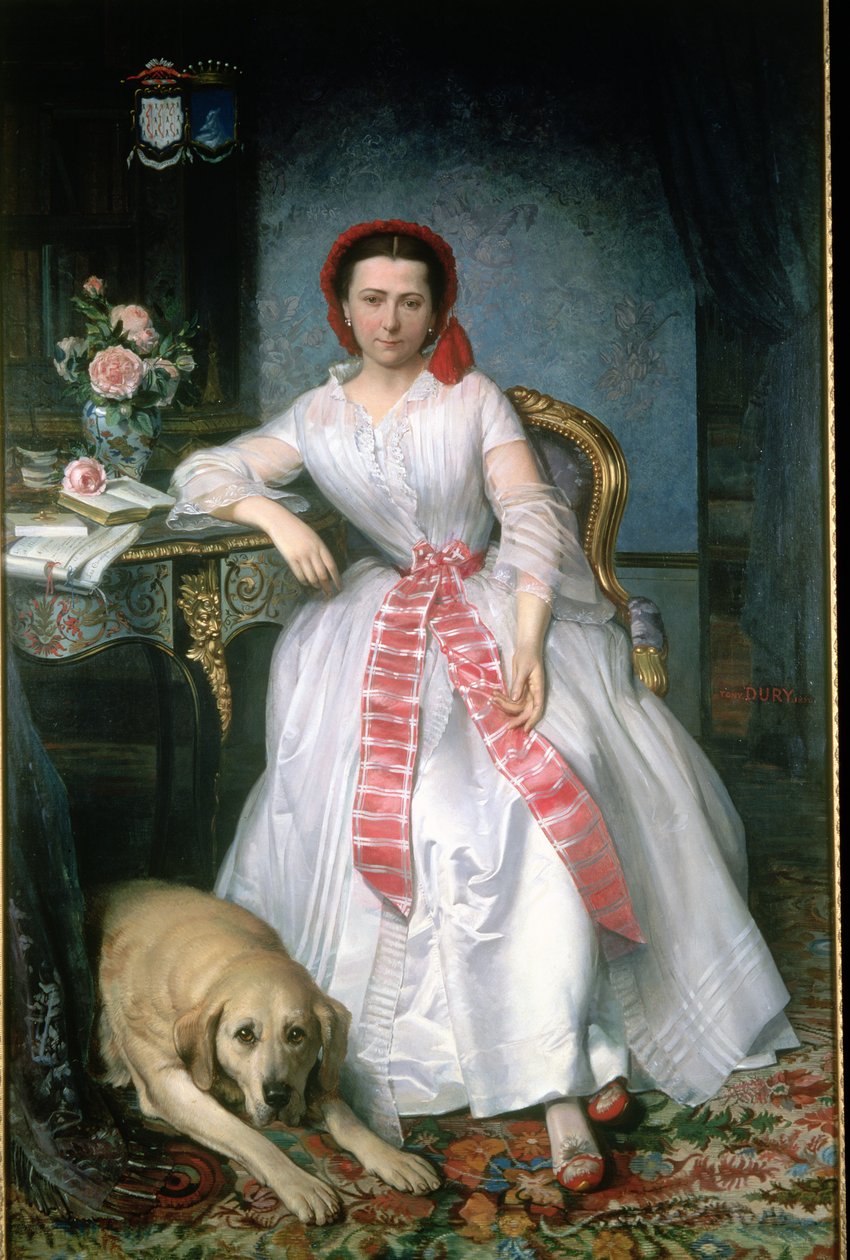 Josephine Bowes (1825-74) door Antoine or Tony Dury