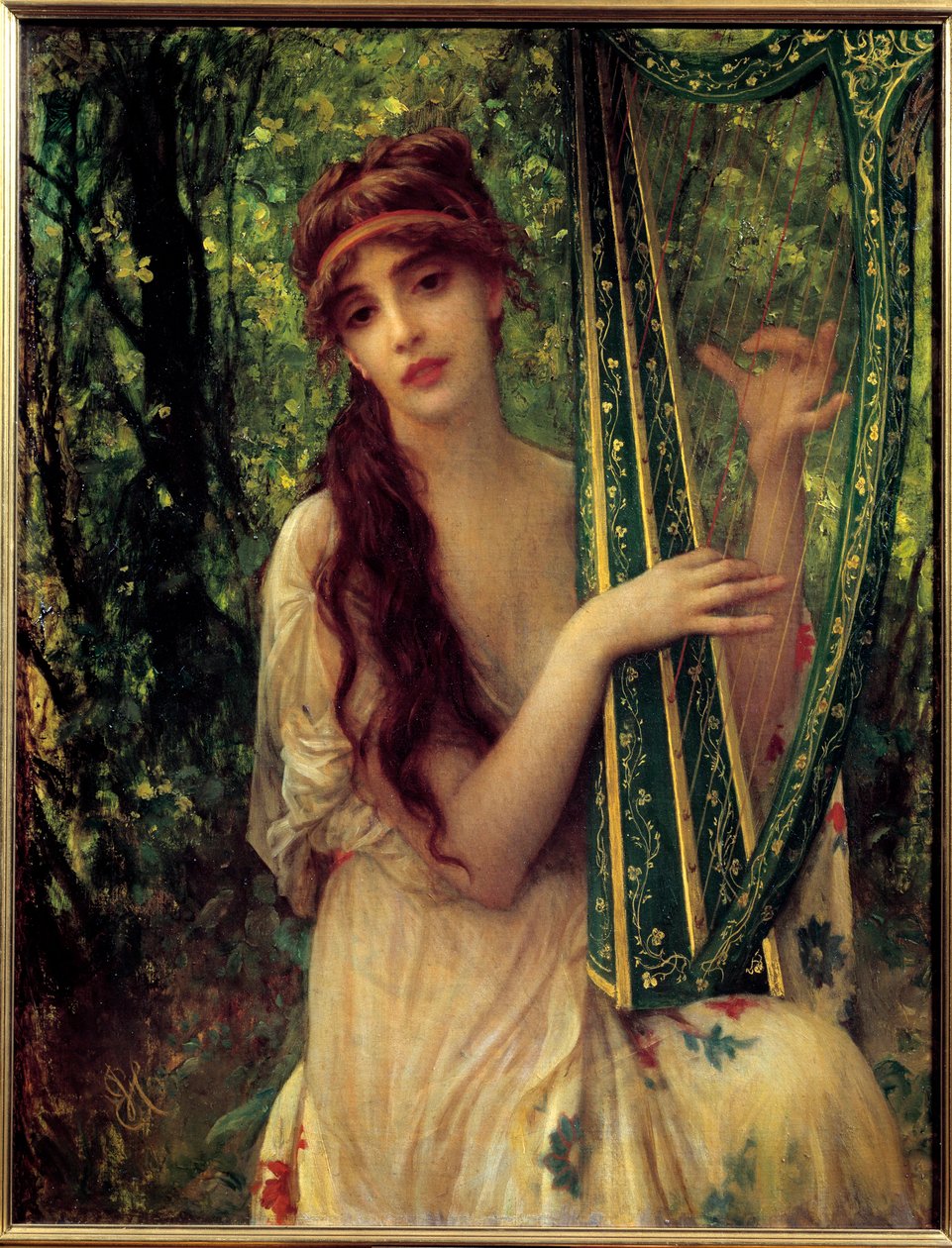 Muziek (Portret van Agathe Calmel) door Antoine Auguste Ernest Herbert or Hebert
