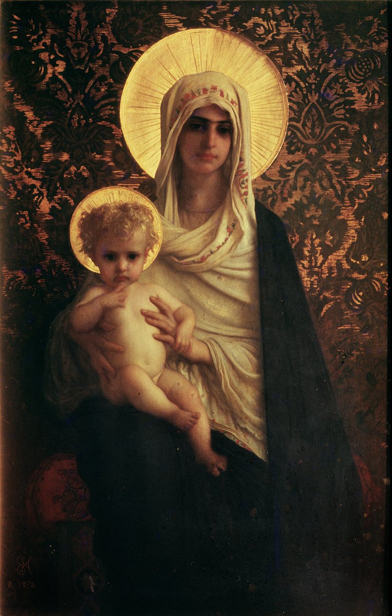 Maagd en kind, 1872 door Antoine Auguste Ernest Herbert or Hebert