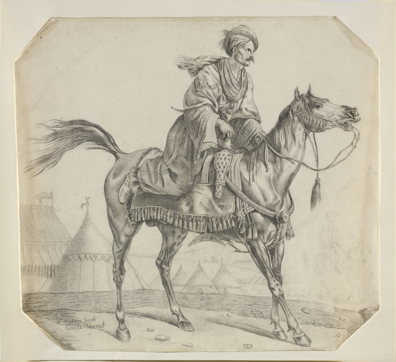 Een Mameluk die zijn Paard Beklimt door Antoine Charles Horace Vernet