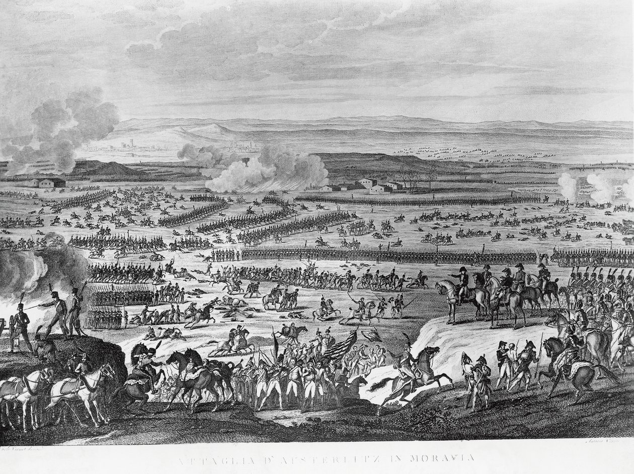 Tegenovergestelde partijen tijdens de Slag bij Austerlitz, 2 december door Antoine Charles Horace Vernet