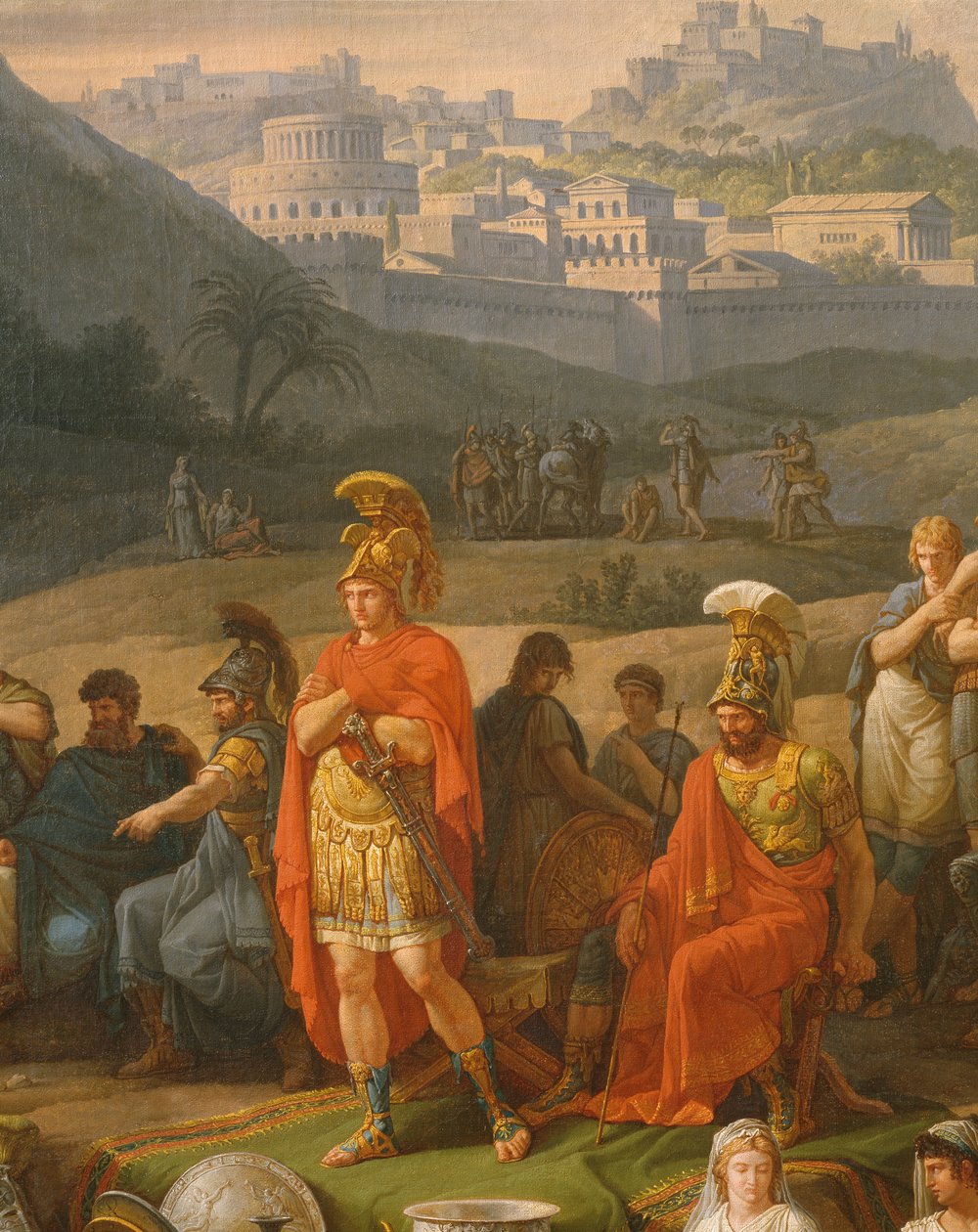 Begrafenisspelen ter ere van Patrocles, detail van Griekse helden, c.1790 door Antoine Charles Horace Vernet