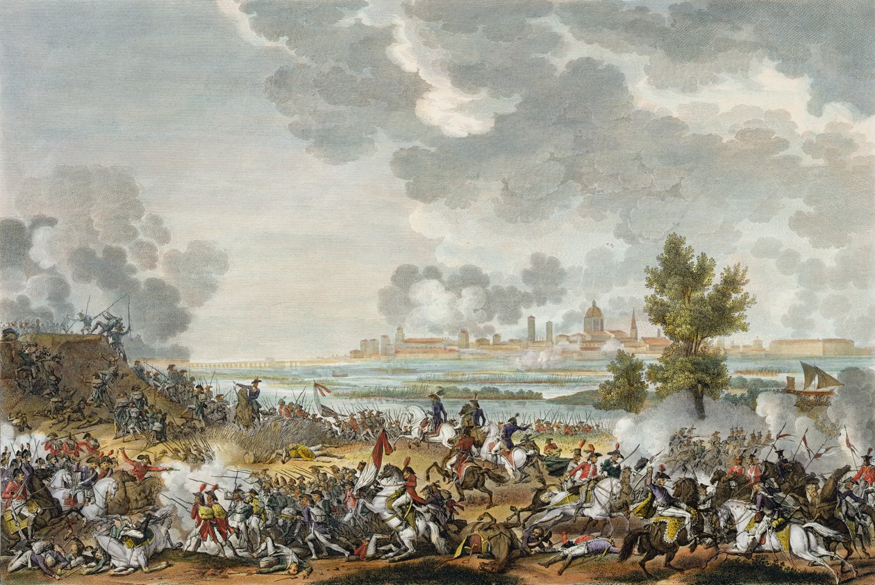 De Slag bij S. Giorgio di Mantova, 29 Fructidor, Jaar 4 (september 1796) gegraveerd door Jean Duplessi-Bertaux door Antoine Charles Horace Vernet