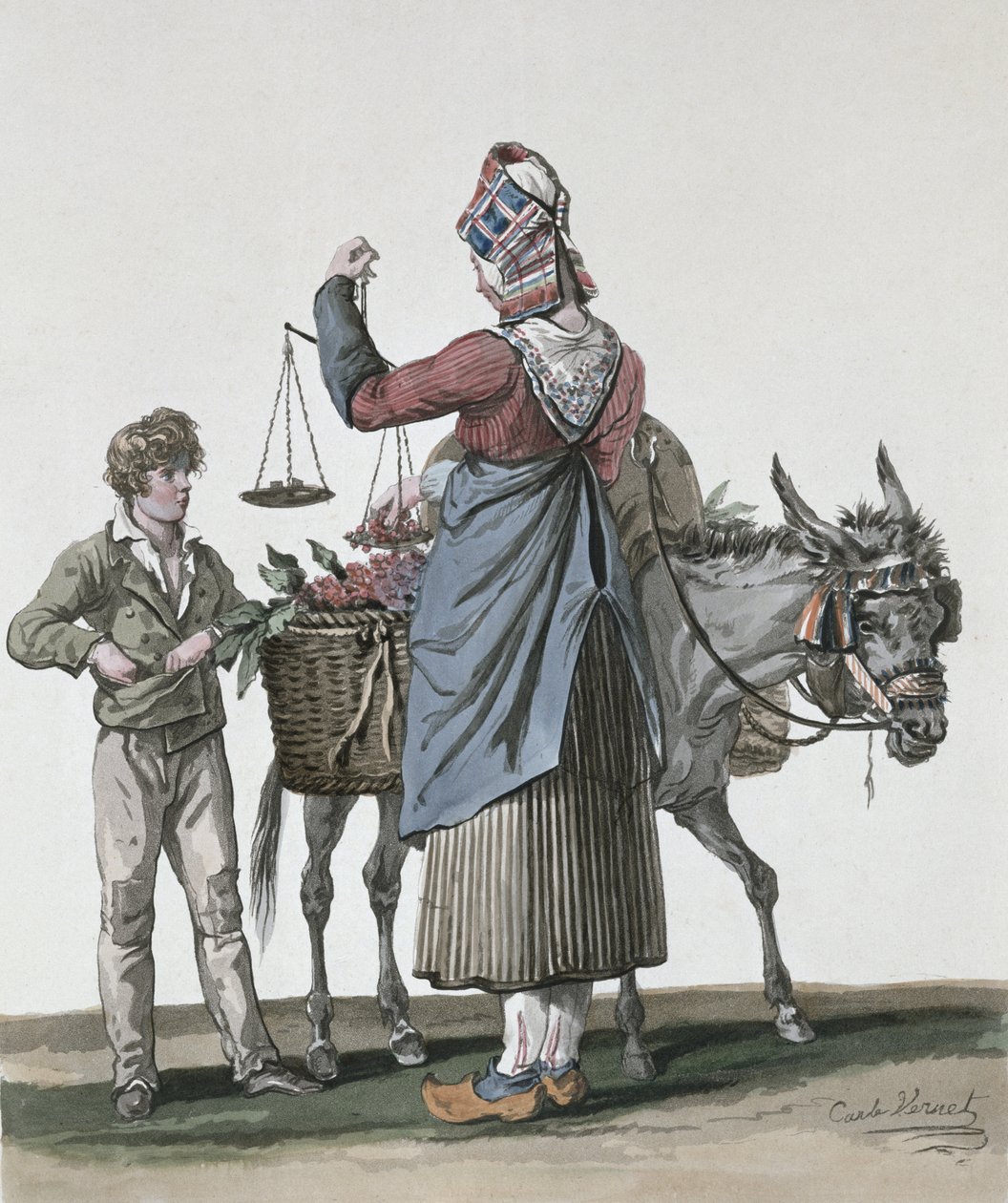 De Kersenverkoper door Antoine Charles Horace Vernet