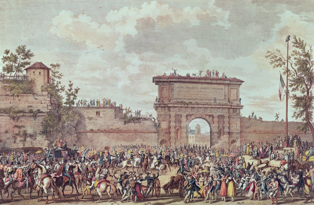 De intocht van de Fransen in Milaan, 25 Floreal An IV (14 mei 1796) door Antoine Charles Horace Vernet