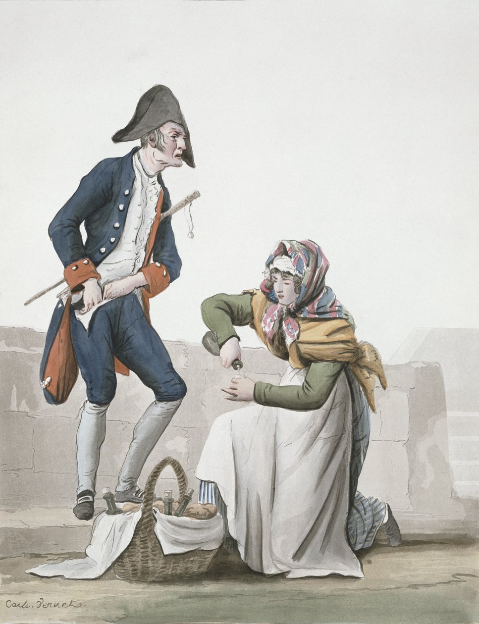 De brandewijnverkoper door Antoine Charles Horace Vernet