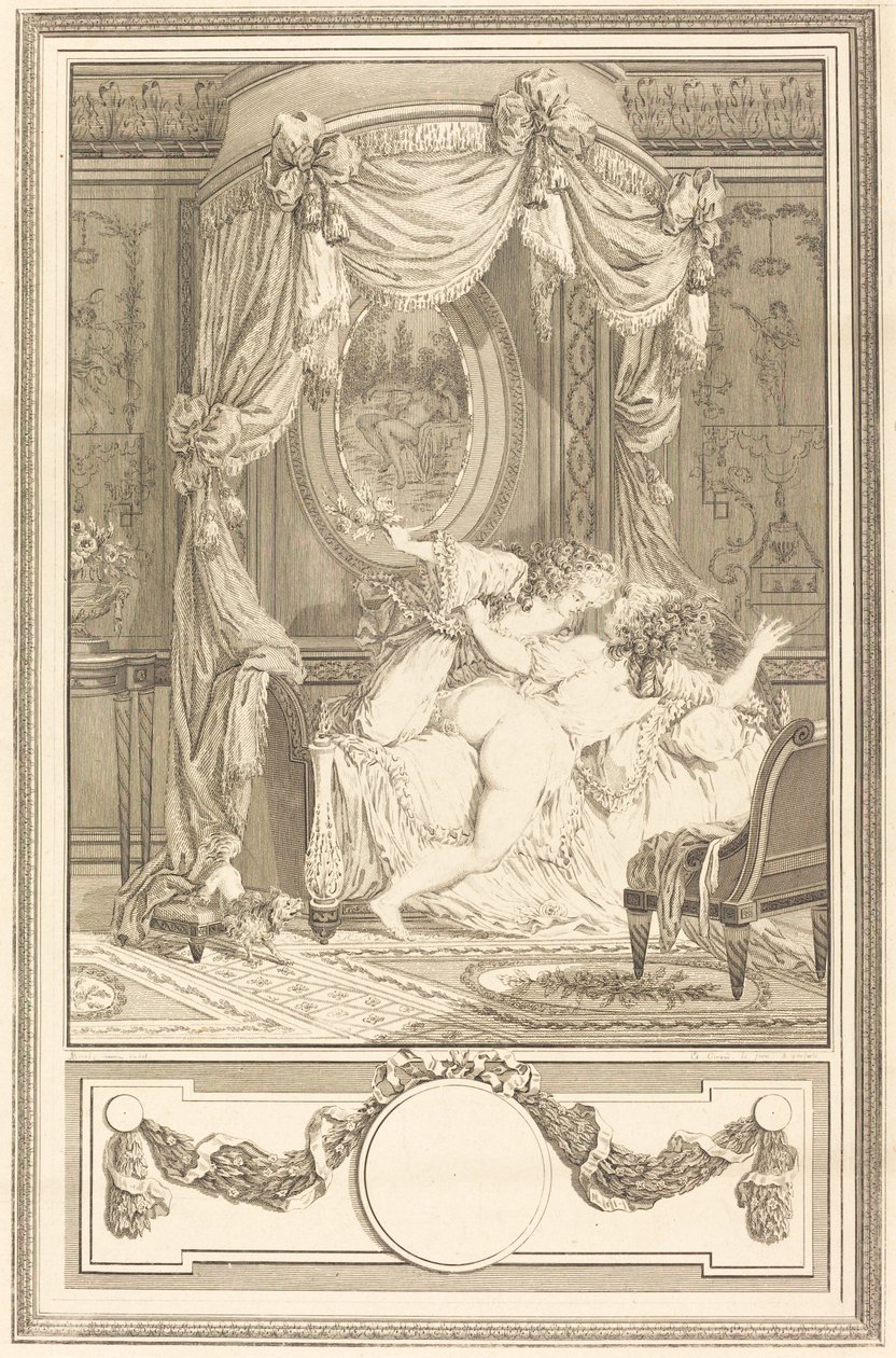 De Afstraffing met Rozen door Antoine Cosme Giraud after Antoine Borel