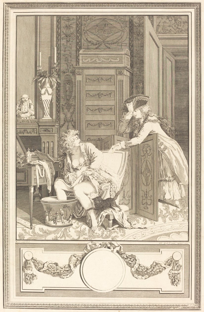 Het Voetenbad door Antoine Cosme Giraud after Antoine Borel