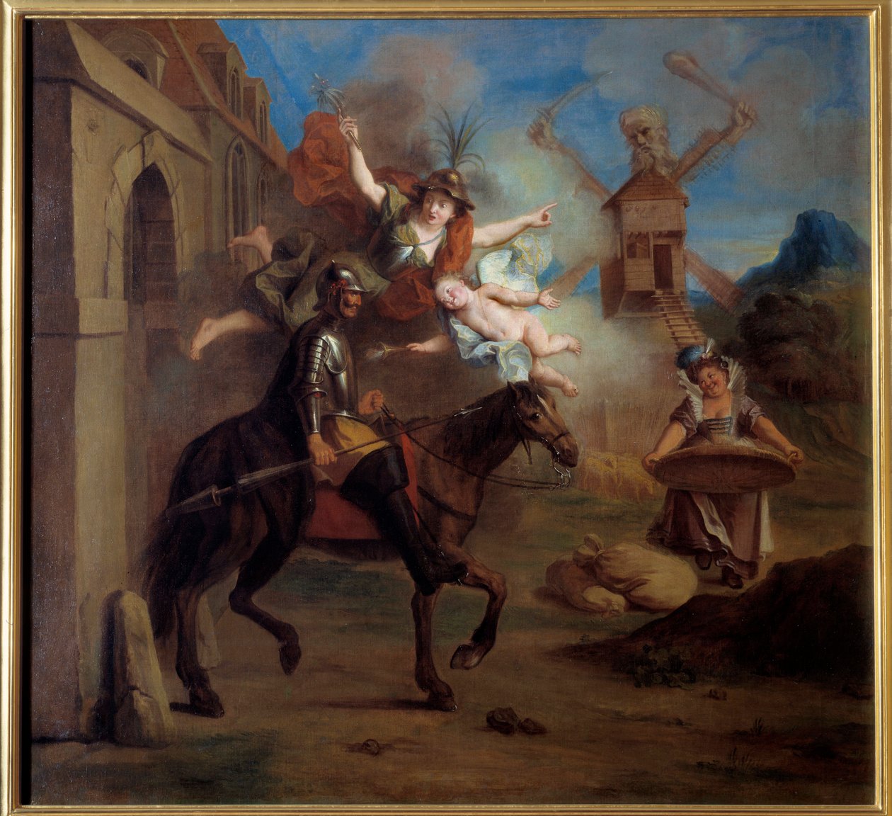 Don Quichot, gedreven door waanzin, verlaat zijn huis om een zwervende ridder te worden. 