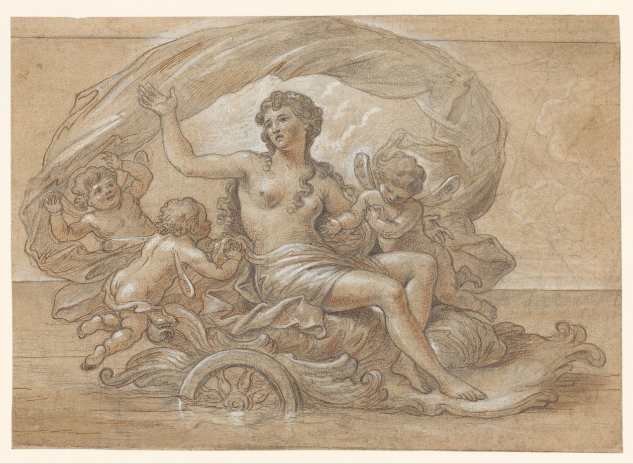 Galathea op haar zeewagen door Antoine Coypel