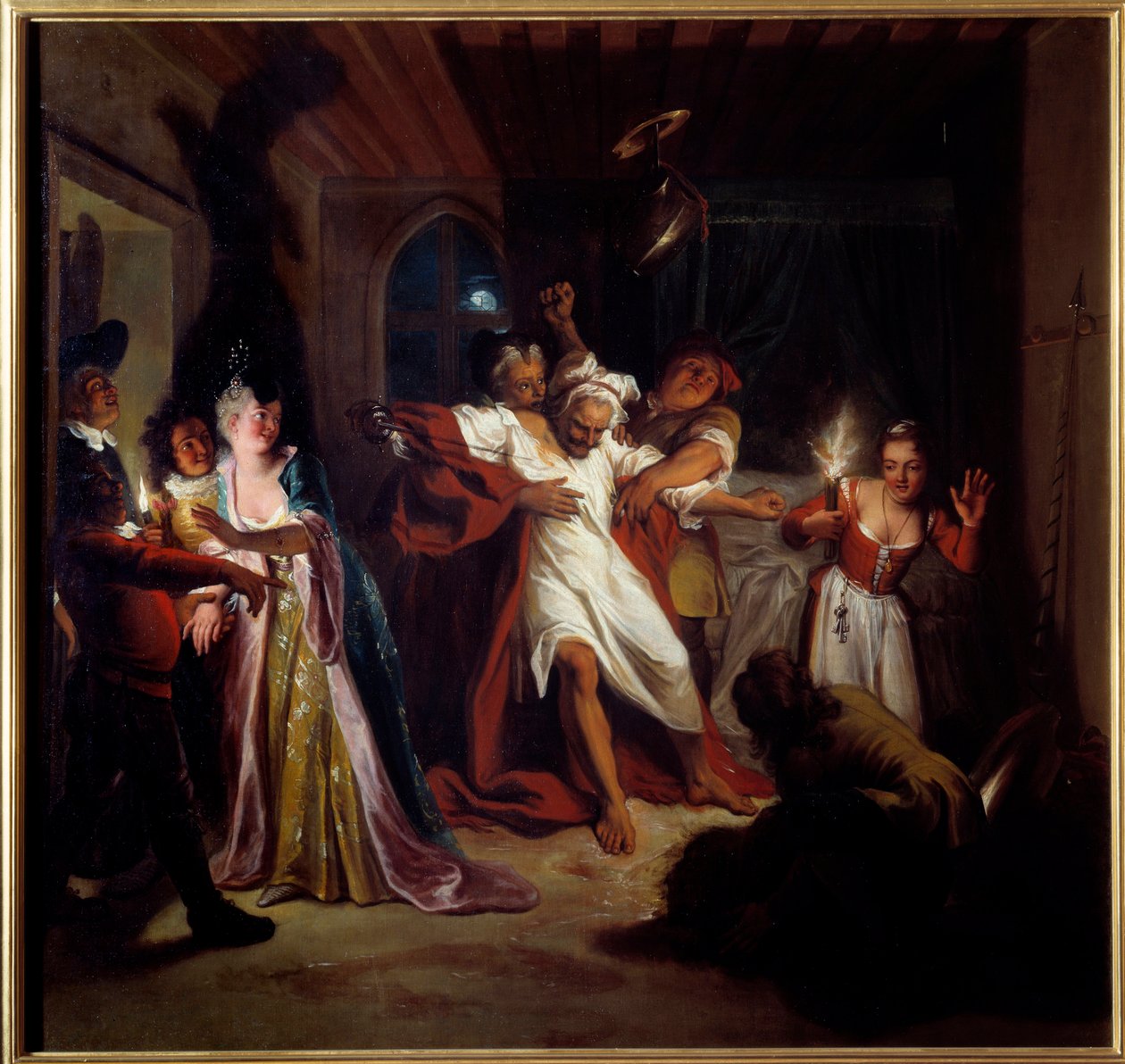 Slapende Don Quichot vecht tegen de wijnzakken. De vernuftige edelman Don Quichot van La Mancha door Miguel de Cervantes Saavedra door Antoine Coypel
