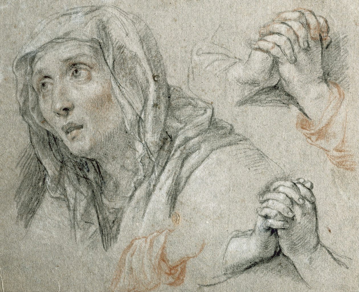 Studies voor de figuur van de Maagd door Antoine Coypel