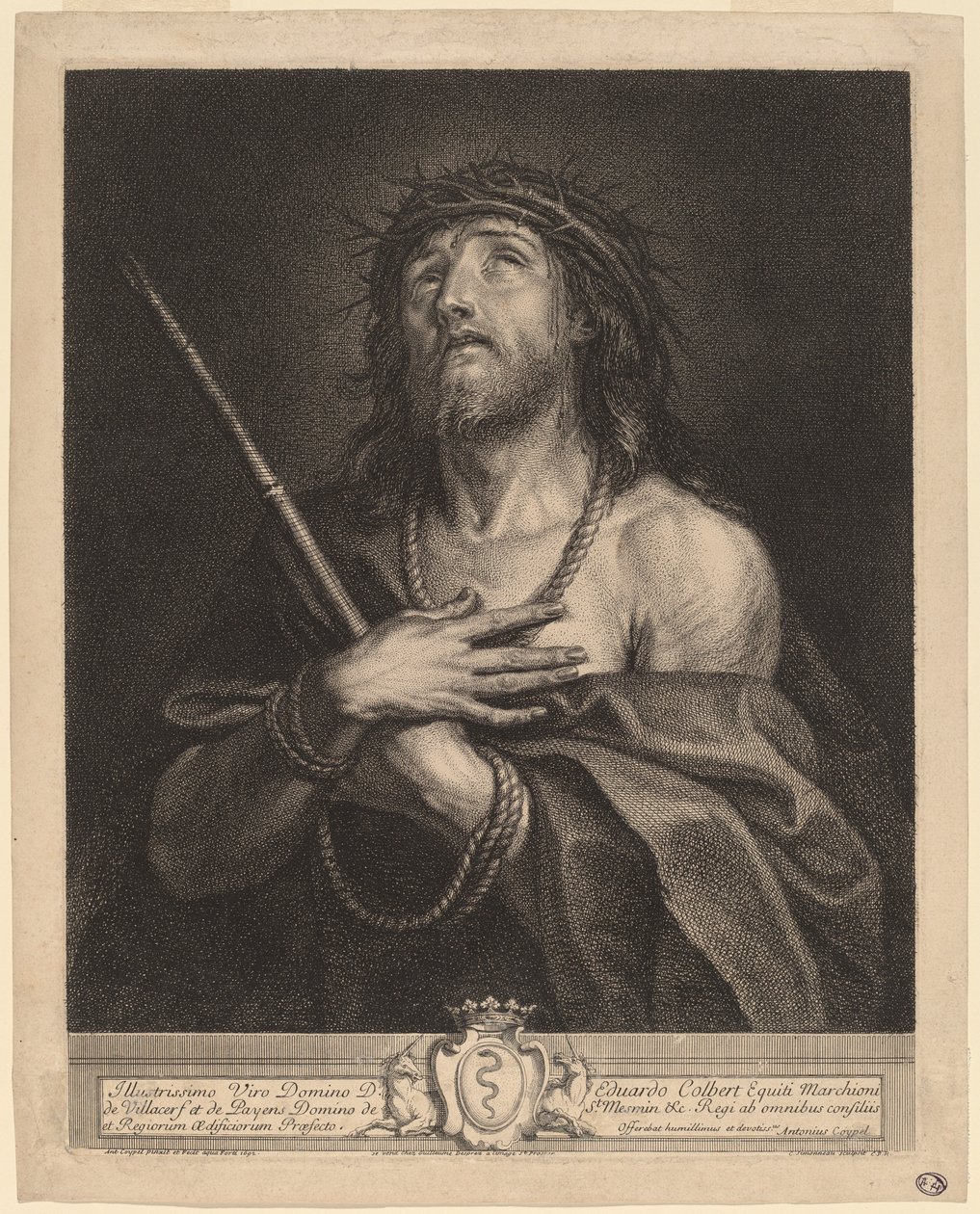 Christus als Man van Smarten door Antoine Coypel, finished in engraving by Charles Simonneau