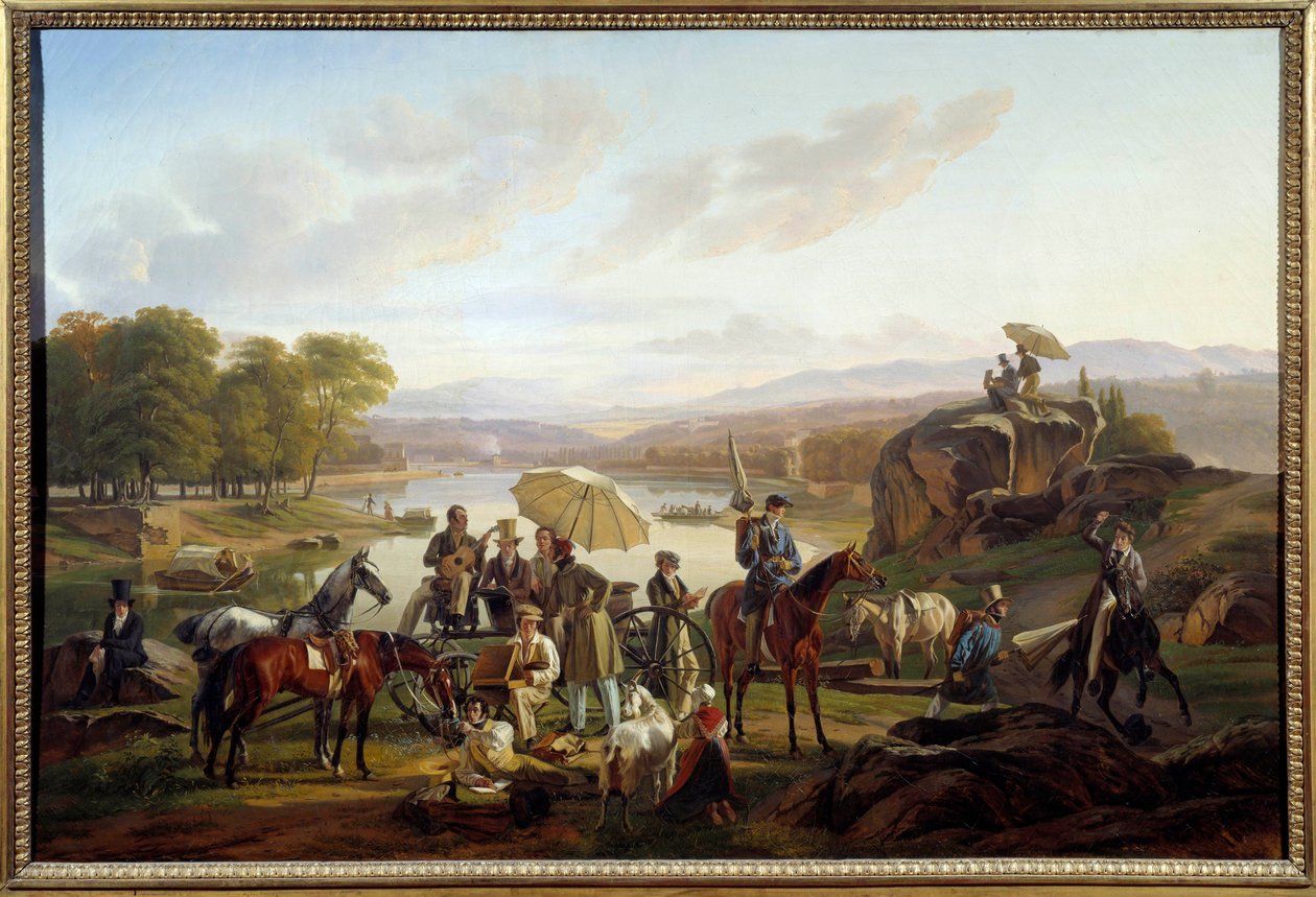 De stop van Lyonse kunstenaars op Barbe-eiland in Lyon door Antoine Duclaux
