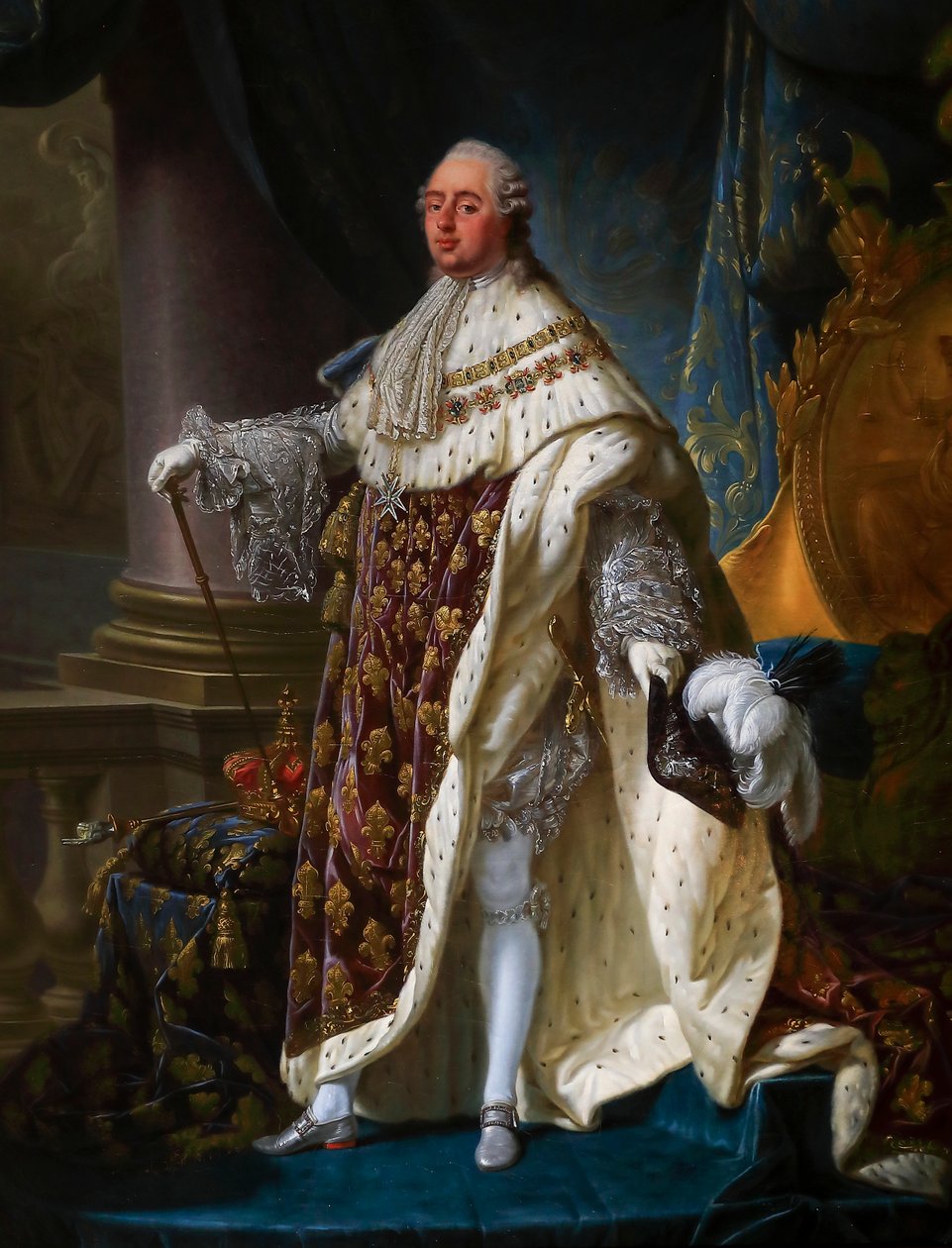 Lodewijk XVI, in kroningskostuum door Antoine François Callet