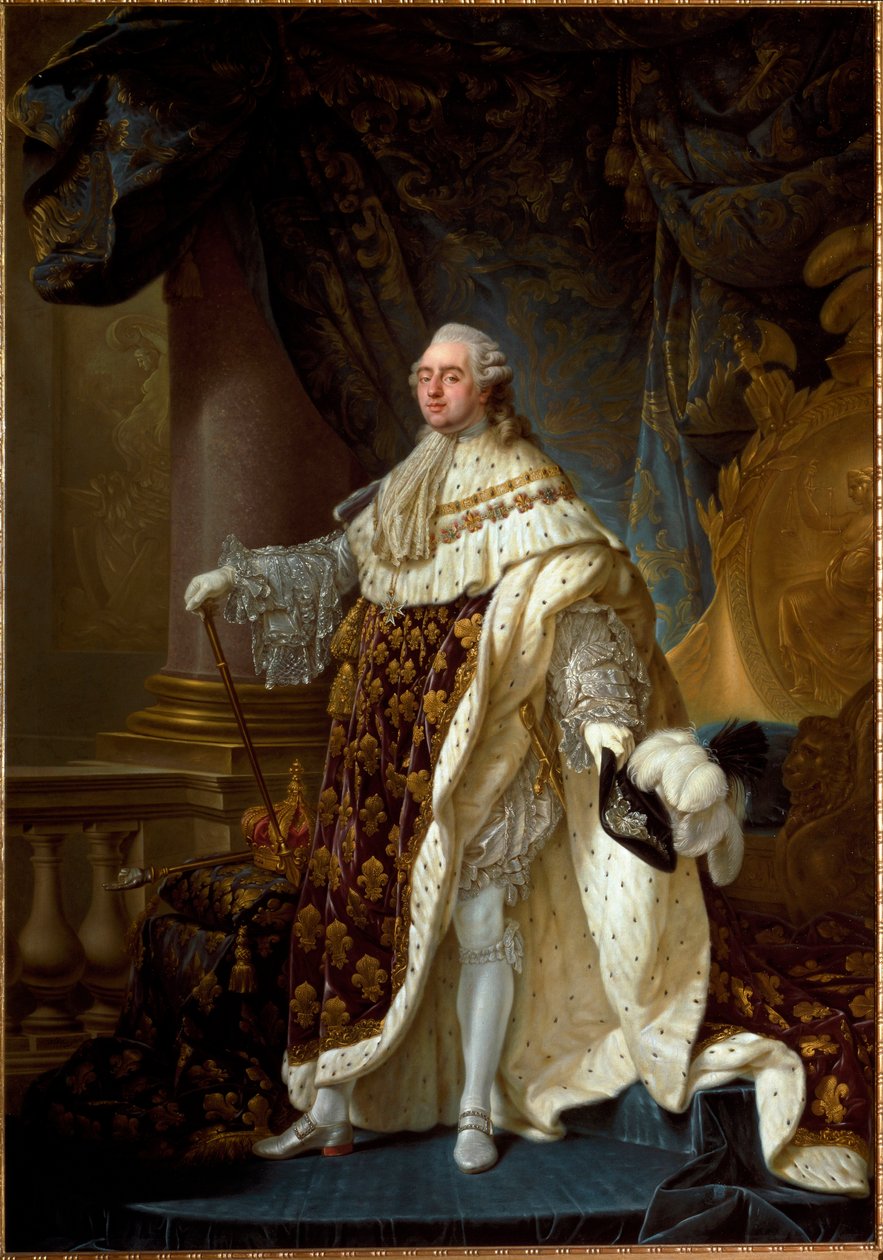 Portret van Lodewijk XVI in kroningsgewaad, ca. 1781 door Antoine François Callet
