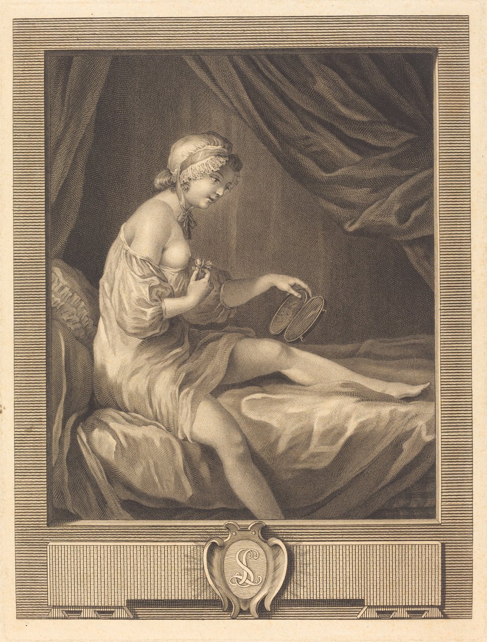 De Vergelijking van de Rozenknop door Antoine Francois Dennel after Gabriel Jacques de Saint Aubin