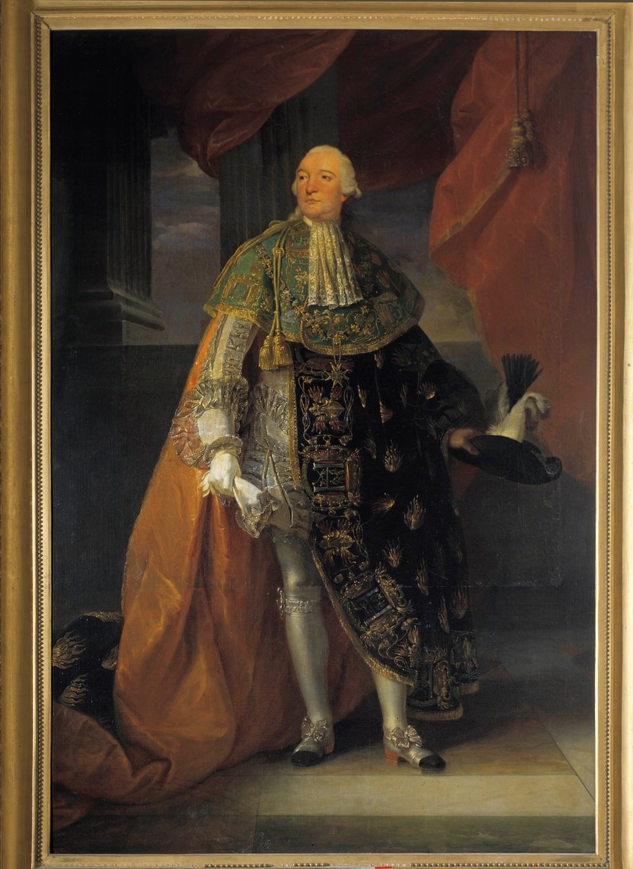 Portret van Louis Philippe II Joseph, Hertog van Orléans (Philippe Égalité) in groot kostuum van de Orde van de Heilige Geest door Antoine François Callet