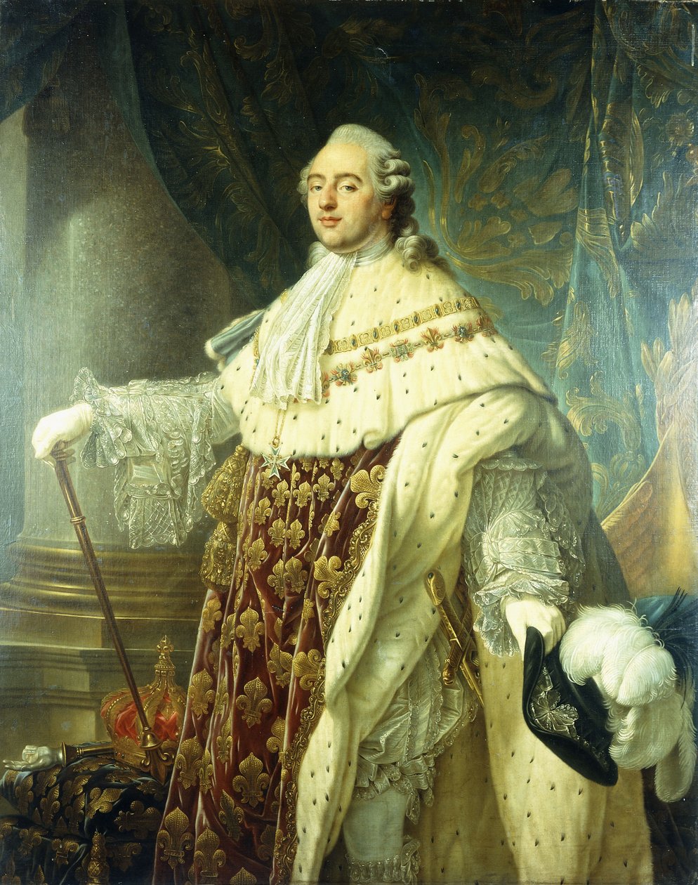 Portret van Lodewijk XV in staatskleding door Antoine François Callet