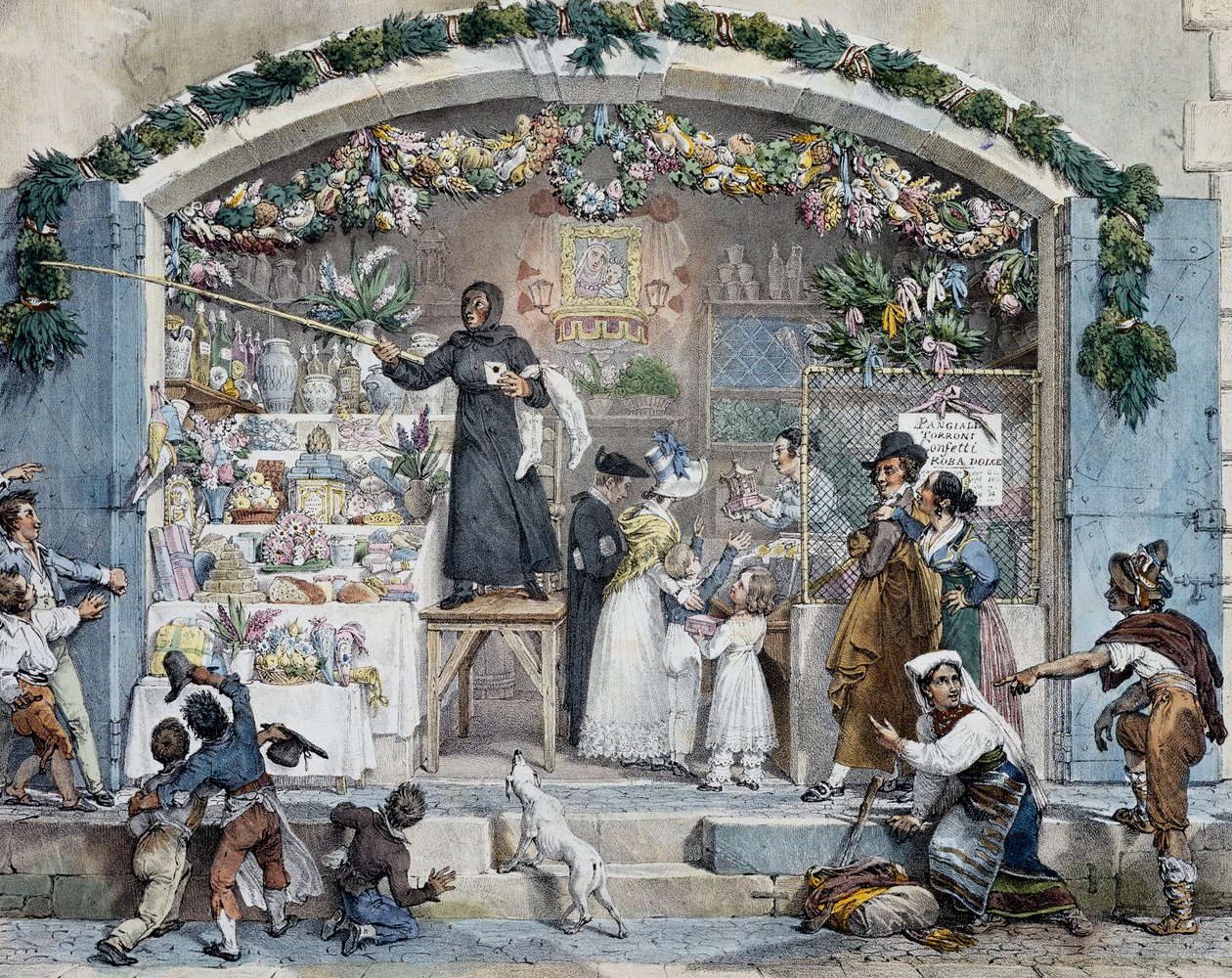 Befana in Rome, door Antoine-Jean-Baptiste Thomas door Antoine Jean Baptiste Thomas