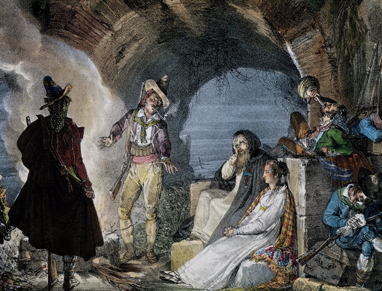 Rovershol, uit Un an a Rome, lithografie door Antoine Jean Baptiste Thomas