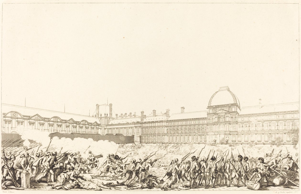 De dag van 10 augustus 1792 door Antoine Jean Duclos after Charles Monnet
