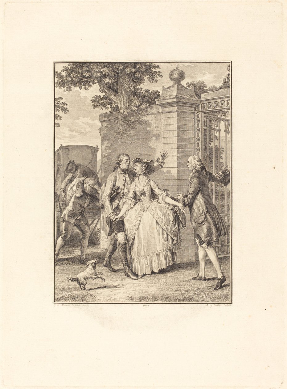 Het vertrouwen van mooie zielen door Antoine Jean Duclos after Jean Michel Moreau