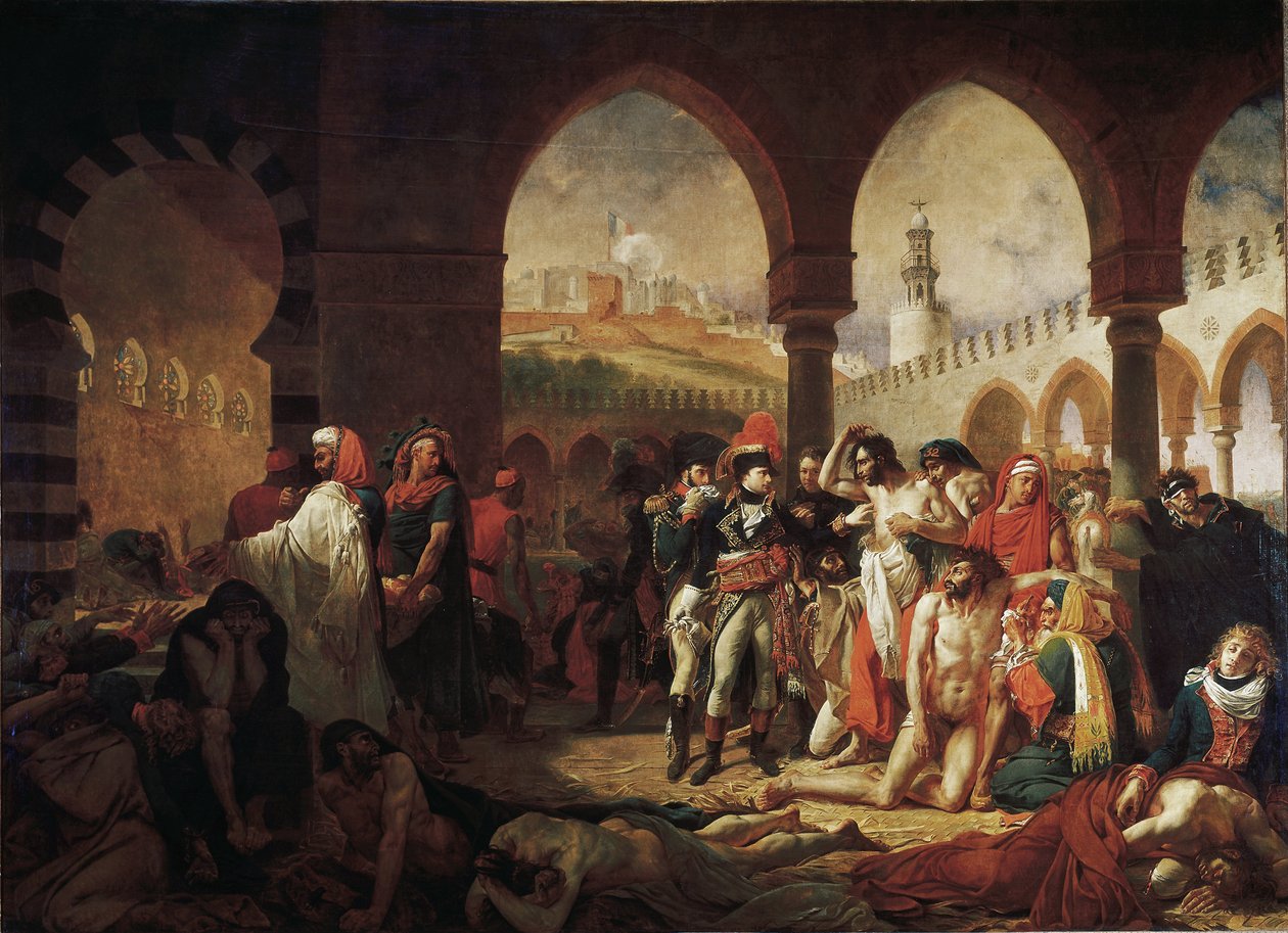 Bonaparte bezoekt de pestslachtoffers van Jaffa door Antoine Jean Gros