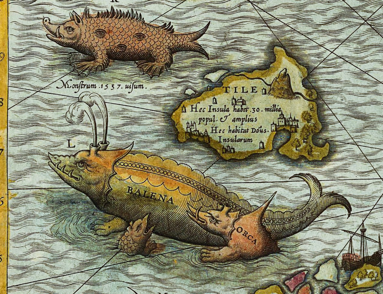 Detail van Een Kaart van de Zee (Carta marina) door Olaus Magnus door Antoine Lafrery