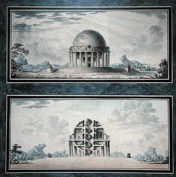 Ontwerp voor een huis voor een kosmopoliet, 1783 (detail) door Antoine Laurent Thomas Vaudoyer