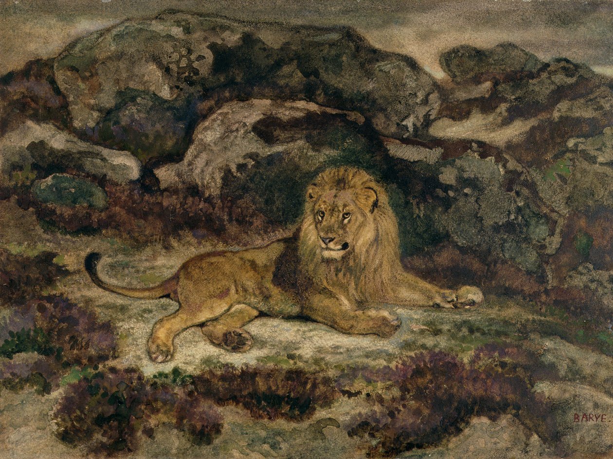 Leeuw Liggend door Antoine Louis Barye