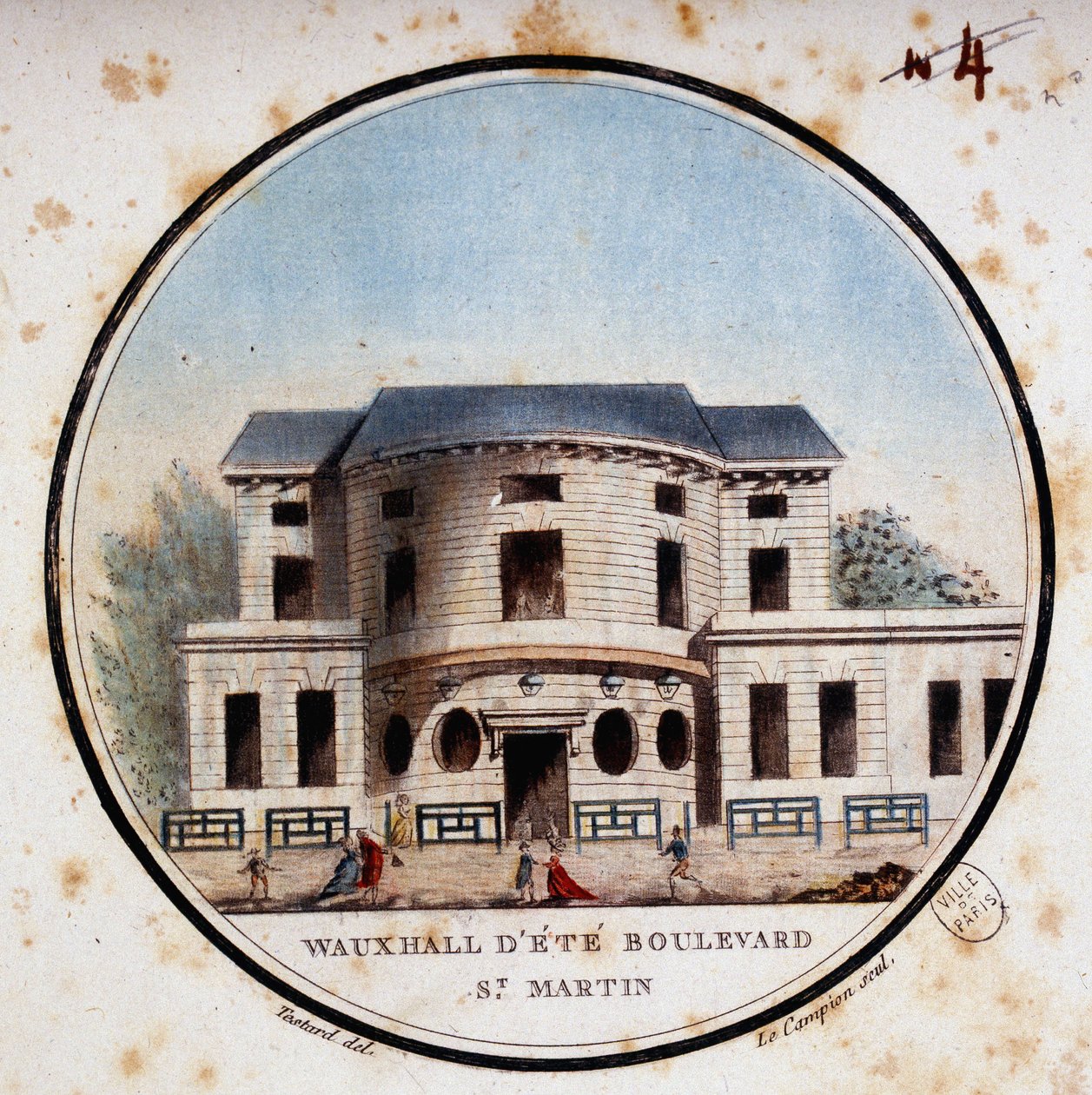 Halle aux calves, boulevard Saint Martin. In pittoreske uitzichten van de belangrijkste gebouwen van Parijs door Sergeant door Antoine Louis Francois Sergent-Marceau