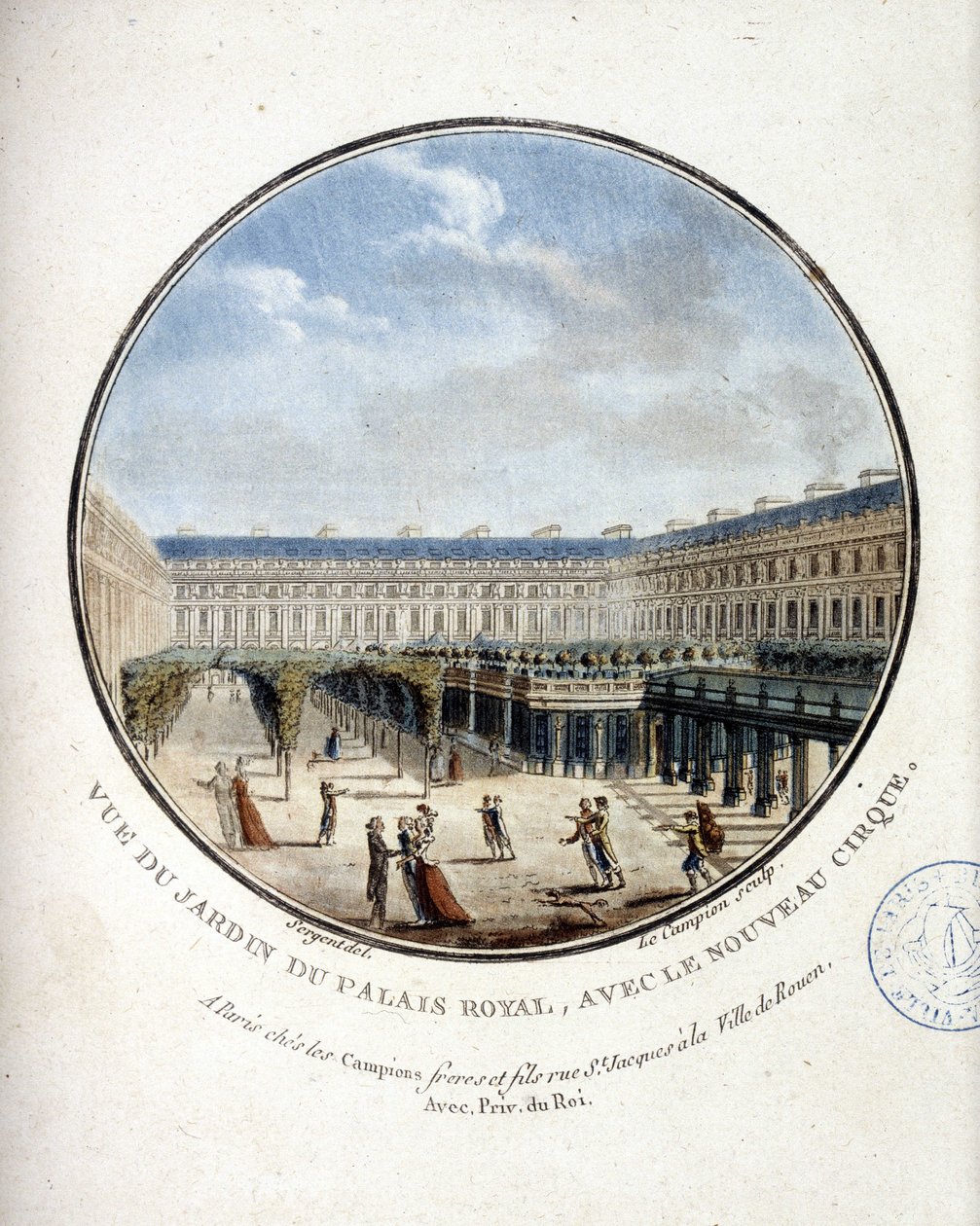 Uitzicht op de tuin van het Palais Royal - in 