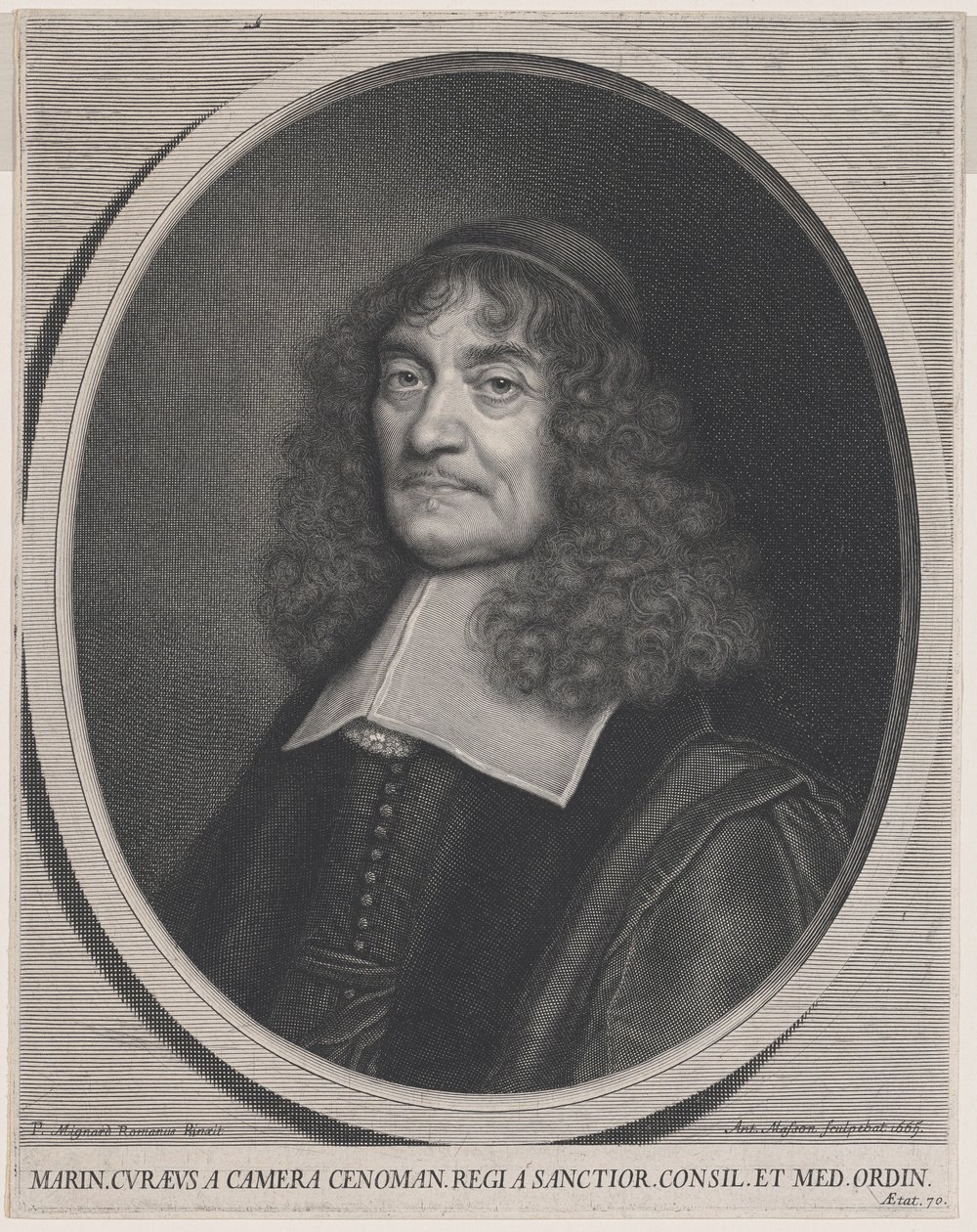 Marin Cureau de la Chambre door Antoine Masson after Pierre Mignard I