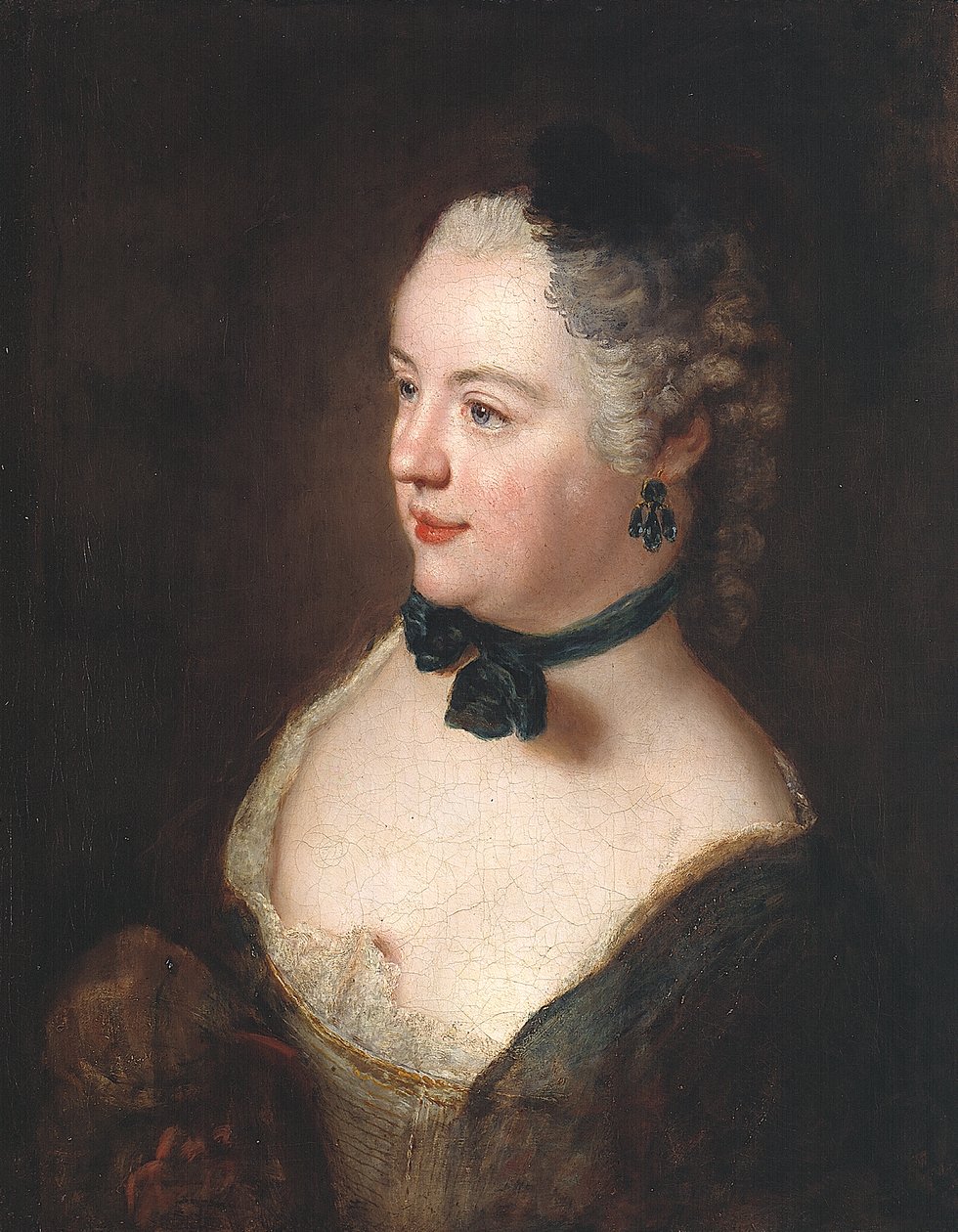 Portret van een jonge vrouw door Antoine Pesne