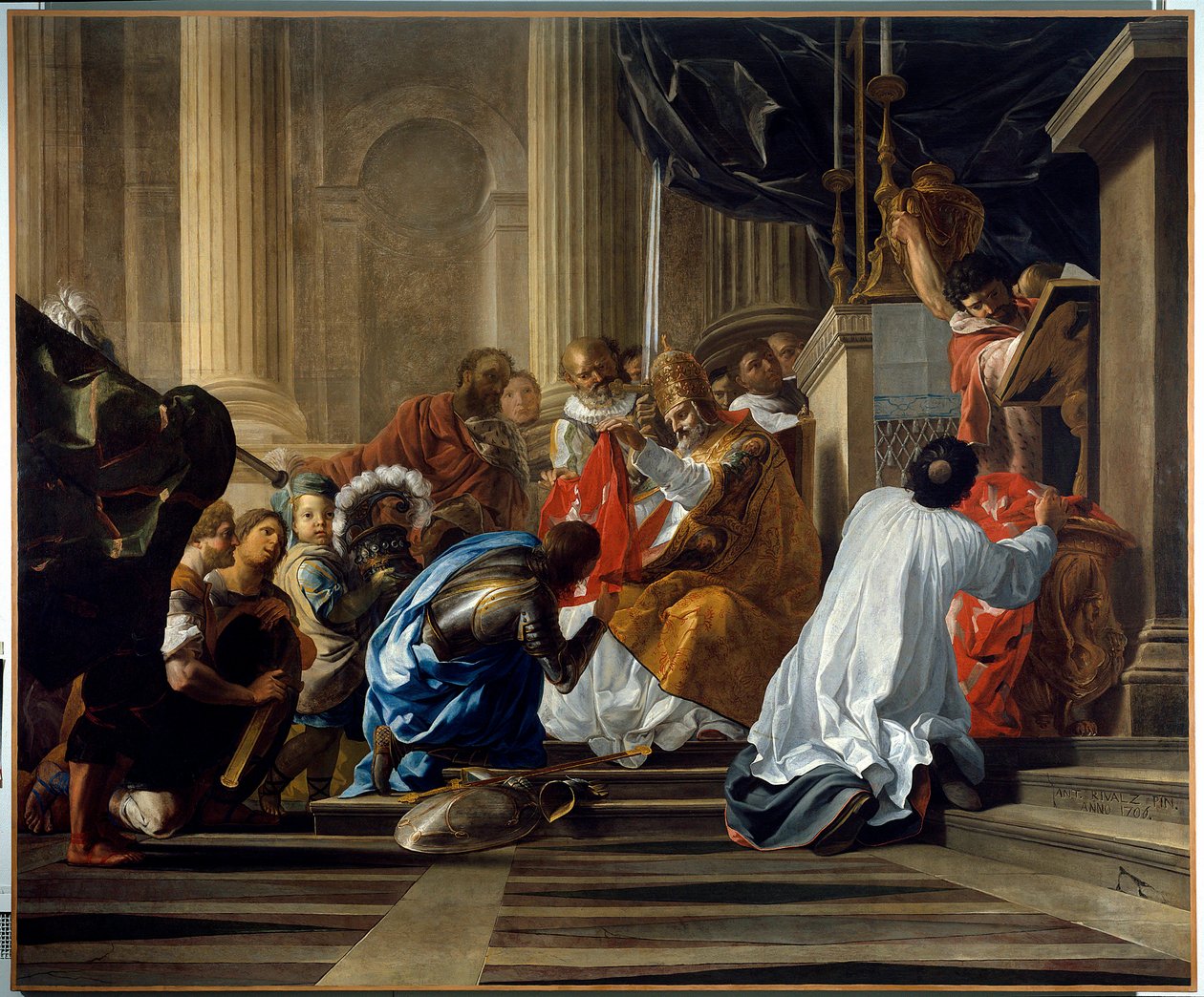 Eerste kruistocht: Raymond IV van Toulouse, graaf van Toulouse en Tripoli (Raymond I) neemt het kruis door Antoine Rivalz