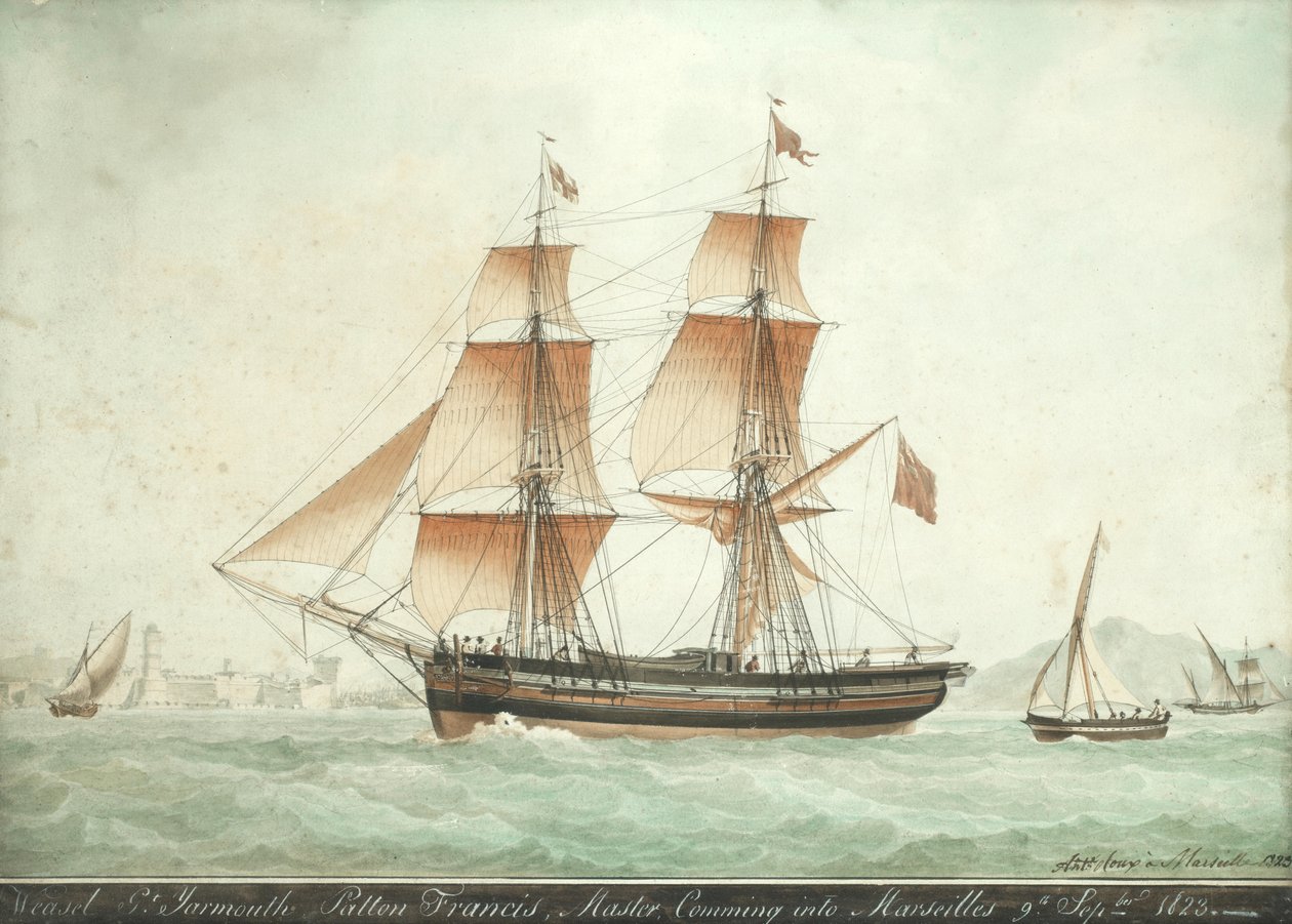 De Wezel komt Marseille binnen, 9 september 1823 door Antoine Roux