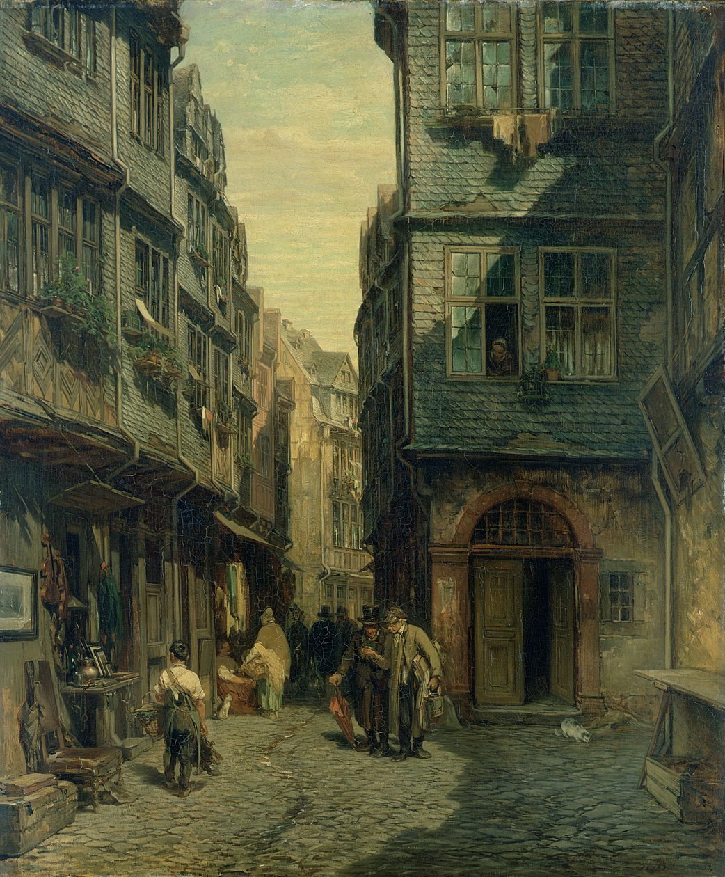 De Joodse Wijk in Frankfurt, 1883 door Anton Burger