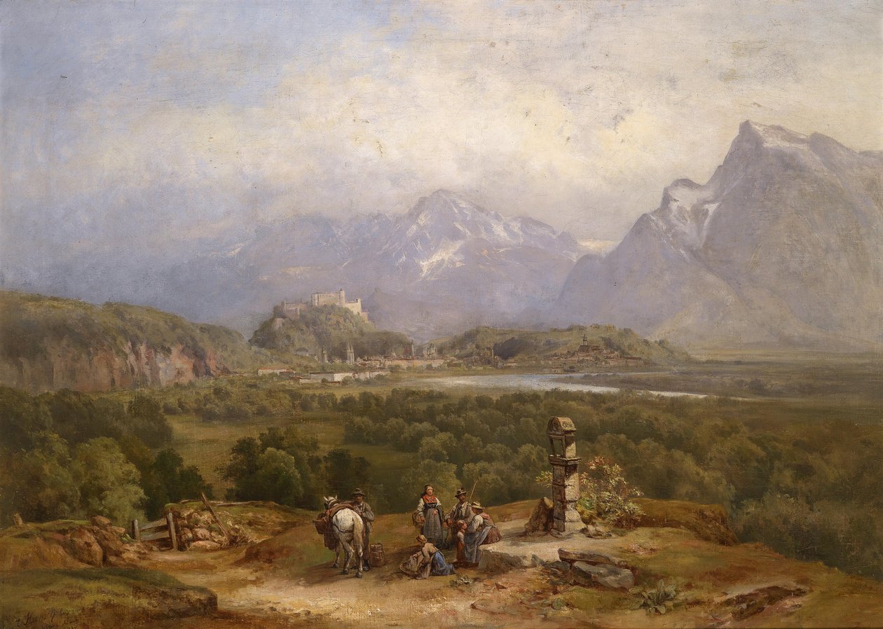 Ver uitzicht op Salzburg door Anton Hansch