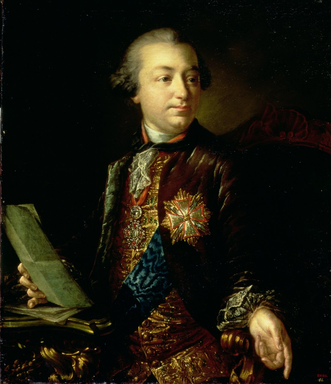 Portret van Ivan Ivanovich Shuvalov (1727-97) President van de Academie van Kunsten door Anton Pavlovich Losenko
