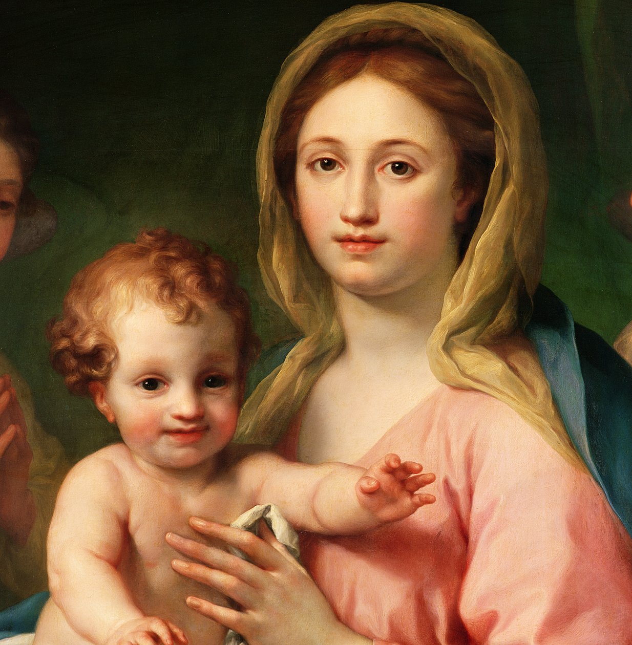 Madonna en Kind met twee engelen (detail) door Anton Raphael Mengs