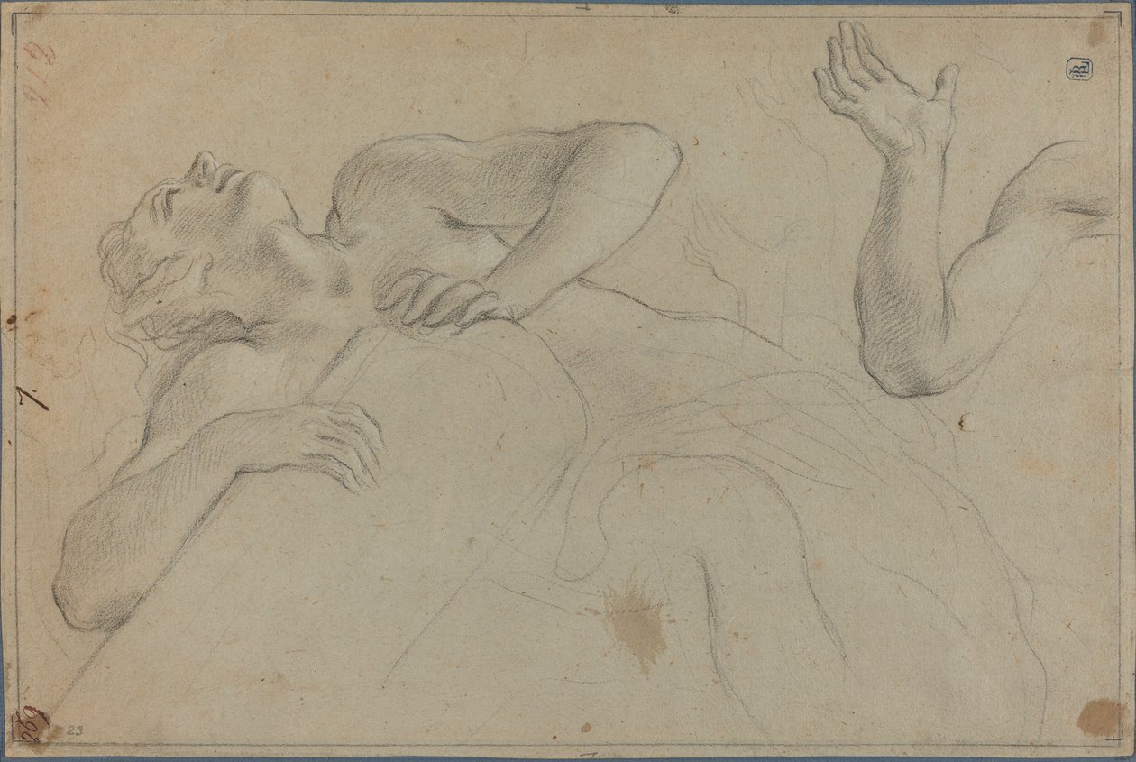 Sater leunend op een zuil door Anton Domenico Gabbiani