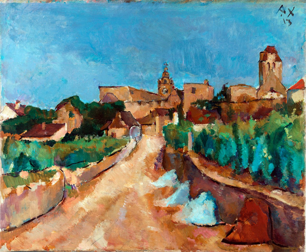 Straat naar Dürnstein (Oostenrijk) door Anton Faistauer