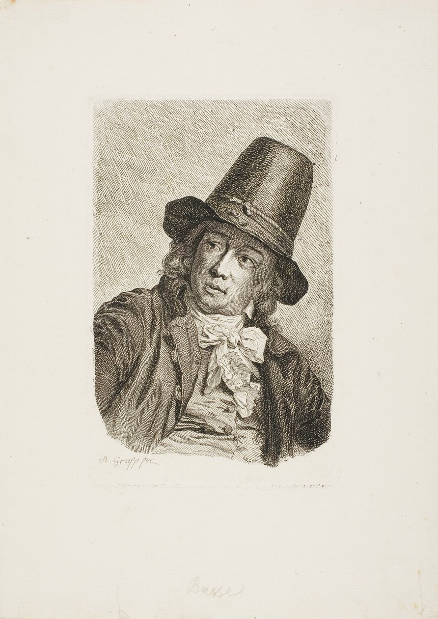 Portret van Abraham Bosse door Anton Graff